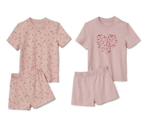 2 Kleinkind-Pyjamas, kurz, Blümchen - Image 3