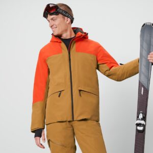 Skijacke, orange/braun