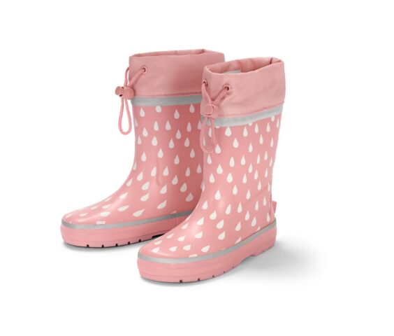 Kleinkind-Regenstiefel, rosa mit Tropfen-Print