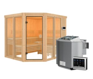 Karibu Sauna »Scarlett 3« im Set mit 9-kW-Bio-Ofen und Bio-Steuerung - Image 2