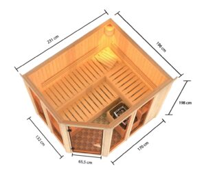 Karibu Sauna »Scarlett 3« im Set mit 9-kW-Bio-Ofen und Bio-Steuerung - Image 8