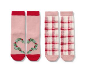 2 Paar Kleinkinder-Antirutsch-Socken mit Herz-Jacquard - Image 2