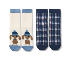 2 Paar Kleinkinder-Antirutsch-Socken mit Dackel-Jacquard - Image 2