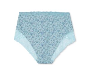 Highwaist-Panty, türkis mit floralem Alloverprint - Image 3