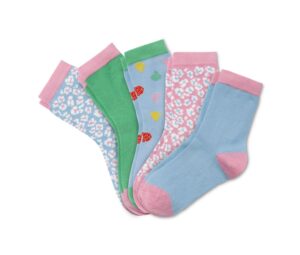 5 Paar Socken, rosa, blau, grün