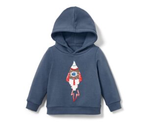 Kinder-Sweatshirt mit Wendepailletten, Rakete oder Print (Gr. 86/92) - Image 2