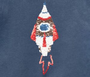 Kinder-Sweatshirt mit Wendepailletten, Rakete oder Print (Gr. 86/92) - Image 4