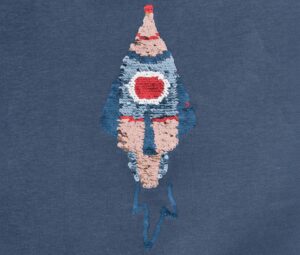 Kinder-Sweatshirt mit Wendepailletten, Rakete oder Print (Gr. 86/92) - Image 5