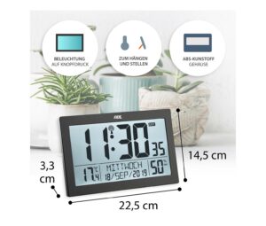 XL-Funkwanduhr mit Thermometer und Hygrometer - Image 6