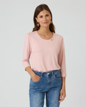 Basic-Shirt mit 3/4-Ärmel