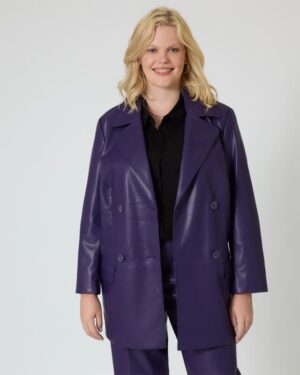 Blazer-Mantel in Leder-Optik