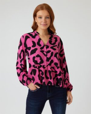 Bluse mit Leodruck