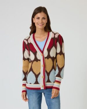 Cardigan mit Herz-Jacquard