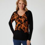 Classic Pullover "herbstliche Blume"