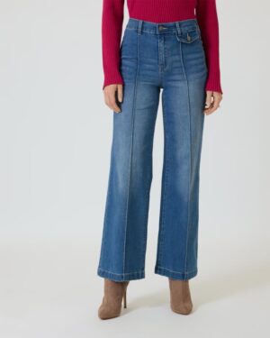 Flared-Jeans mit Ziernähten