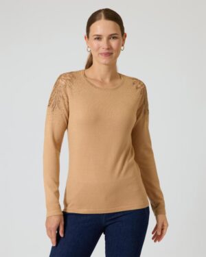 Glow Pullover mit floraler Stickerei