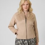 Jacke in Veloursleder-Optik