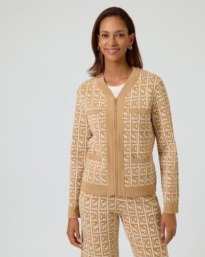 Jacquard-Strickjacke mit Grafikmuster