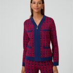 Jacquard-Strickjacke mit Grafikmuster