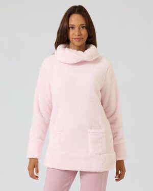 Kuschel-Longpullover mit Knopfdetails