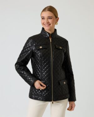 Lederimitatjacke in Stepp-Optik