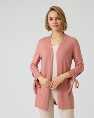 Long-Cardigan mit Seide