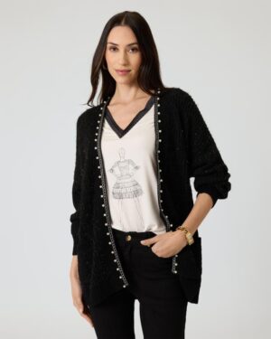 Longcardigan mit Deko