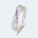 Multi-Edelstein-Ring mit Diamant