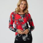 Pullover im Blumendesign mit Farbverlauf