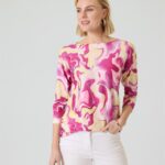 Pullover mit Aquafarbenprint