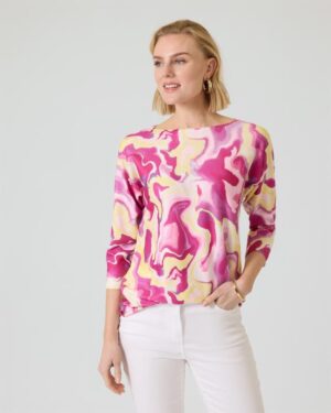 Pullover mit Aquafarbenprint