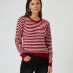 Pullover mit Glanzgarnstreifen