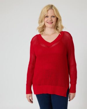 Pullover mit Lochstruktur