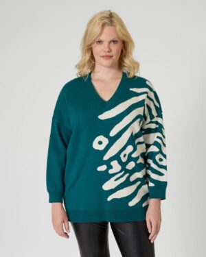 Pullover mit Zebra Jacquard