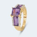 Ring mit Amethyst-Trio und Zirkon