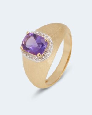 Ring mit Amethyst und Topas