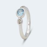 Ring mit Santa Maria Aquamarin und Zirkon