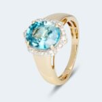 Ring mit blauem Zirkon & Diamanten