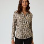 Shirt mit Leo-Print & Zipper