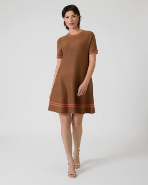 Strickkleid mit Streifenverzierung